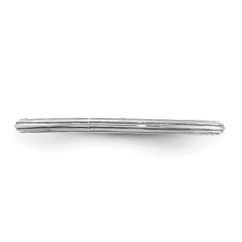Sterling Silver Stackable Expressions Rhodium Step-down Ring Size -8