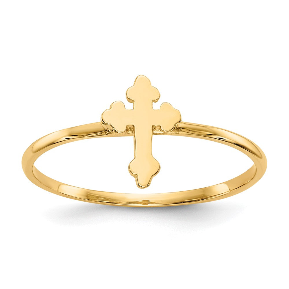 14k Polished Cross Ring Size 7