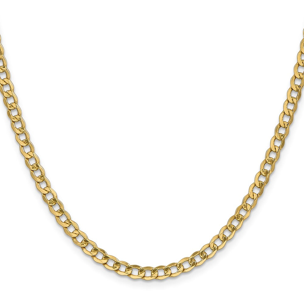 14k 4.3mm Semi-Solid Curb Chain