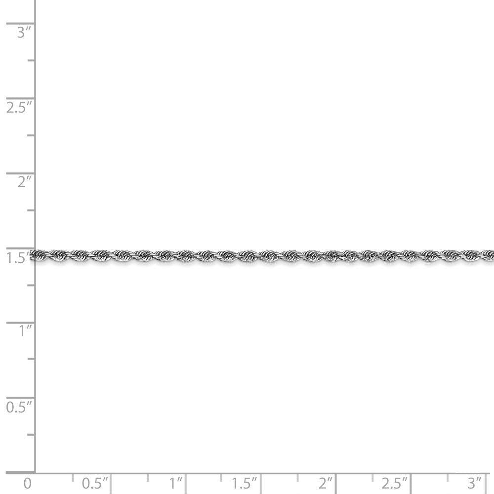 10k White Gold 2mm D/C Quadruple Rope Chain