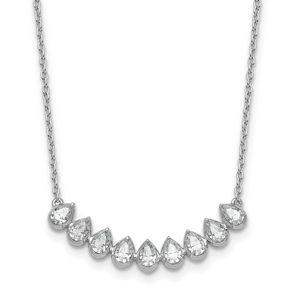 True Origin 14K White Gold 1 carat Lab Grown Diamond VS+ F+ 18 in Complete Fashion Bar Necklace