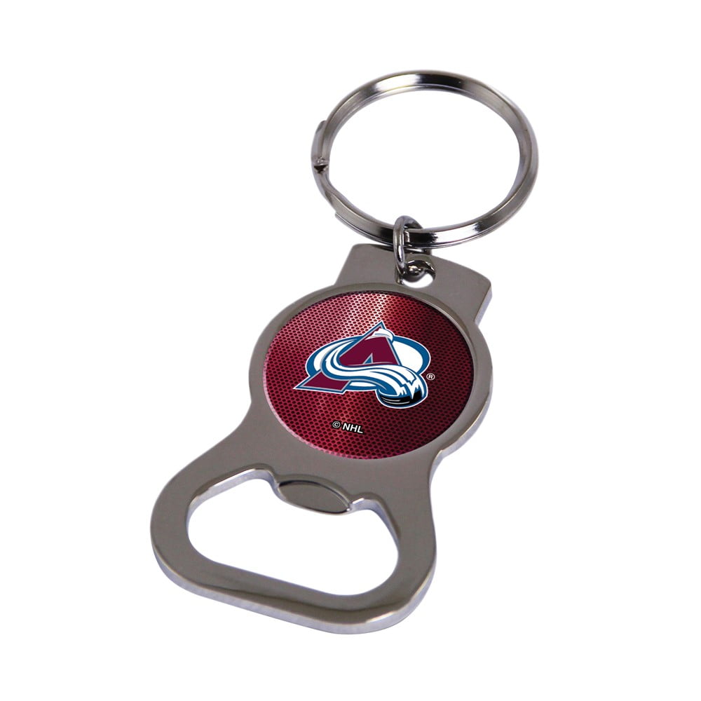 Colorado Avalanche Premium Solid Metal Bottle Opener Keychain, Silver Key Ring, Team Logo