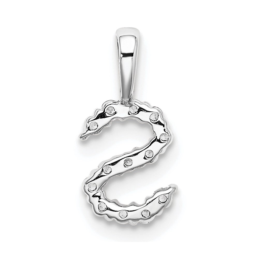 14k White Gold 1/8 carat Lab Grown Diamond VS/SI+ G+ Letter S Initial Pendant