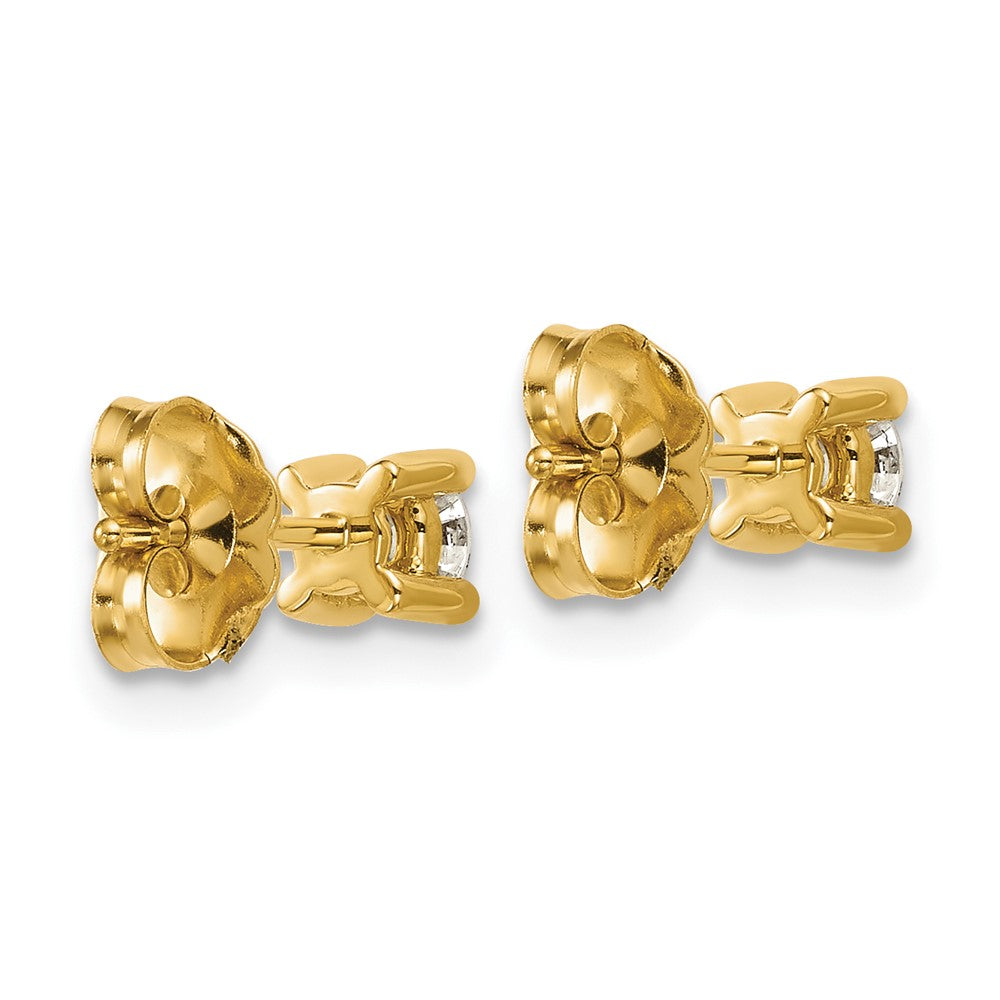 14k Yellow Gold 3/8 ctw Lab Grown Diamond VS/SI+ G+ Round 4 Prong Heavy Wt. Stud Earrings