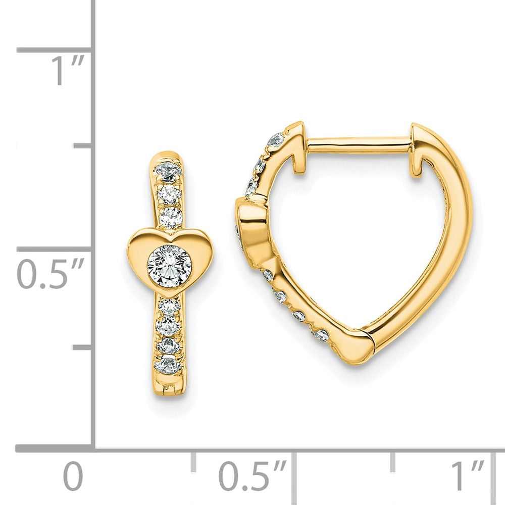 True Origin 14k 1/3 carat Lab Grown Diamond VS DEF Heart-shaped Hinged Hoop Earrings