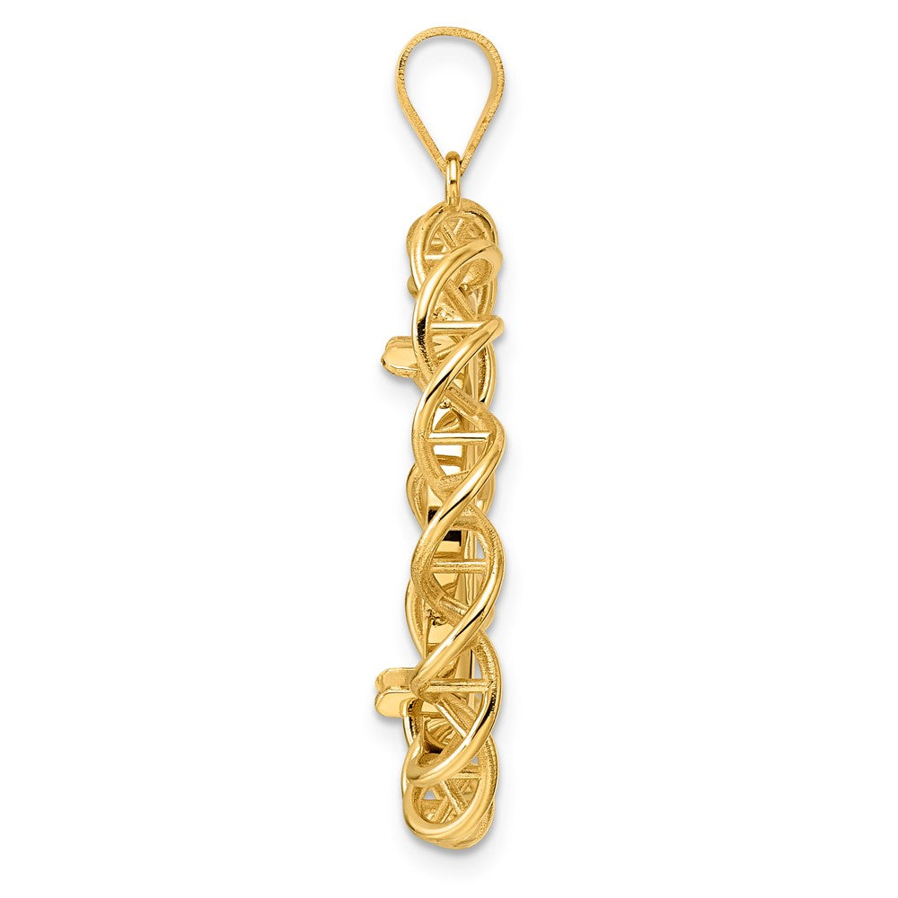 14k Polished Singapore with 22.0mm Prong Coin Bezel Pendant