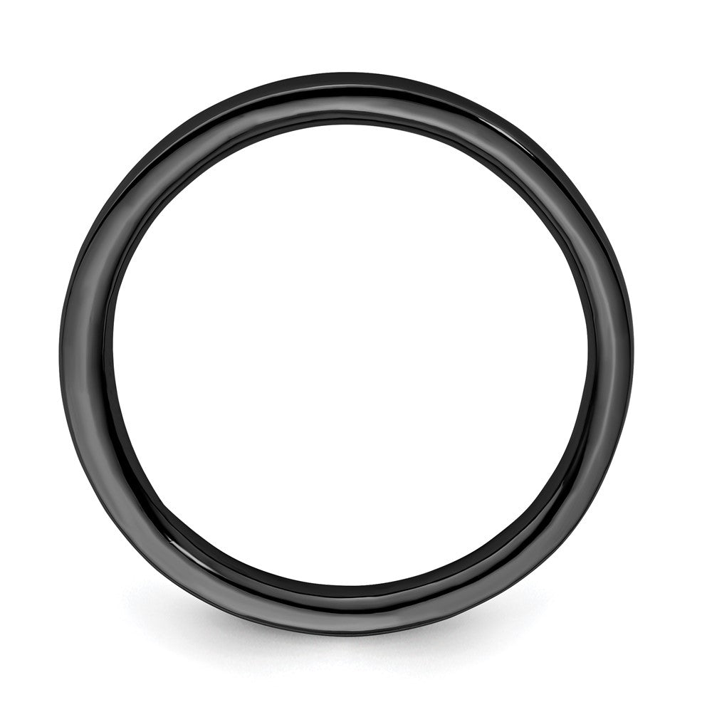 Sterling Silver Stackable Expressions Black-plated Polished Ring Size -10