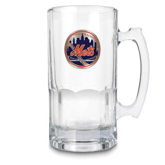 MLB New York Mets Glass 32 ounce Macho Mug