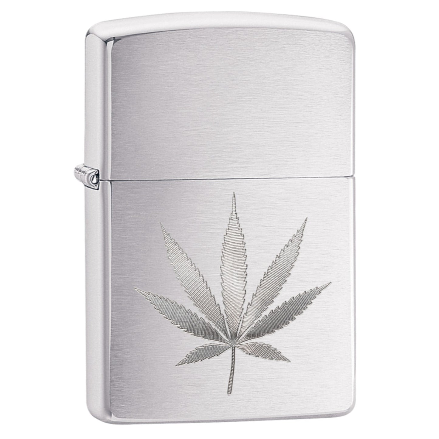 Zippo Brushed Chrome Leaf Pocket Lighter