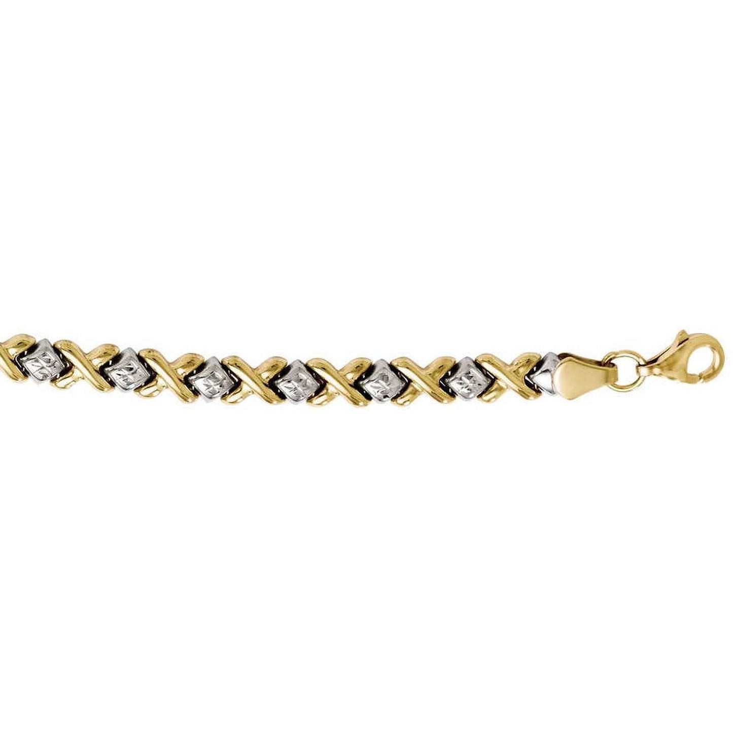 10K Yellow Gold with Rhodium D/C Bracelet