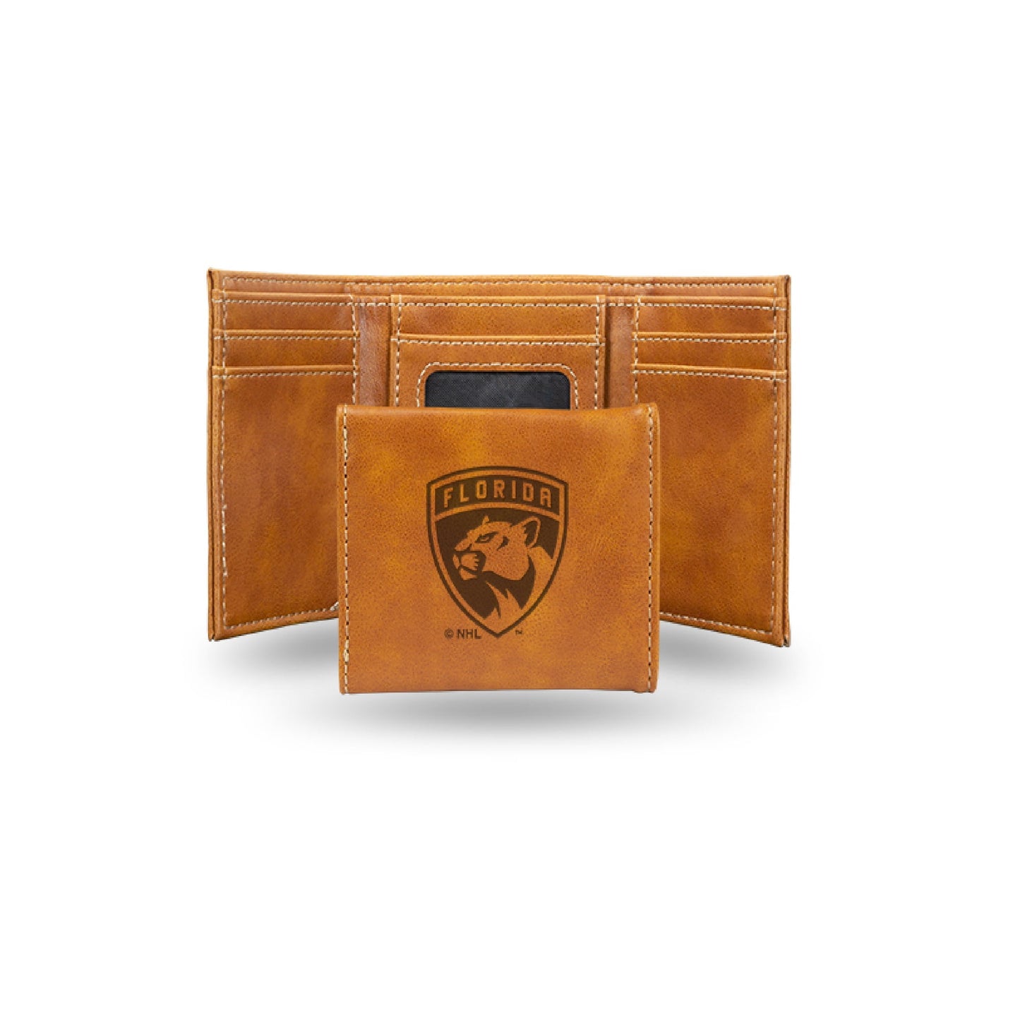 Basketball Rico Industries Portland Trail  Brown Laser Engraved Trifold Laser Engraved Tri-Fold Wallet - Men's Accessory