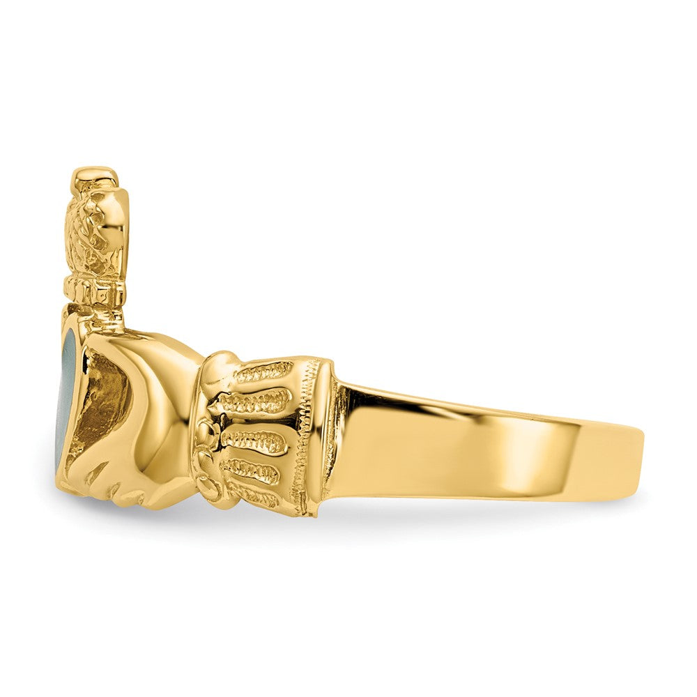14k Enamel Claddagh Ring Size 7