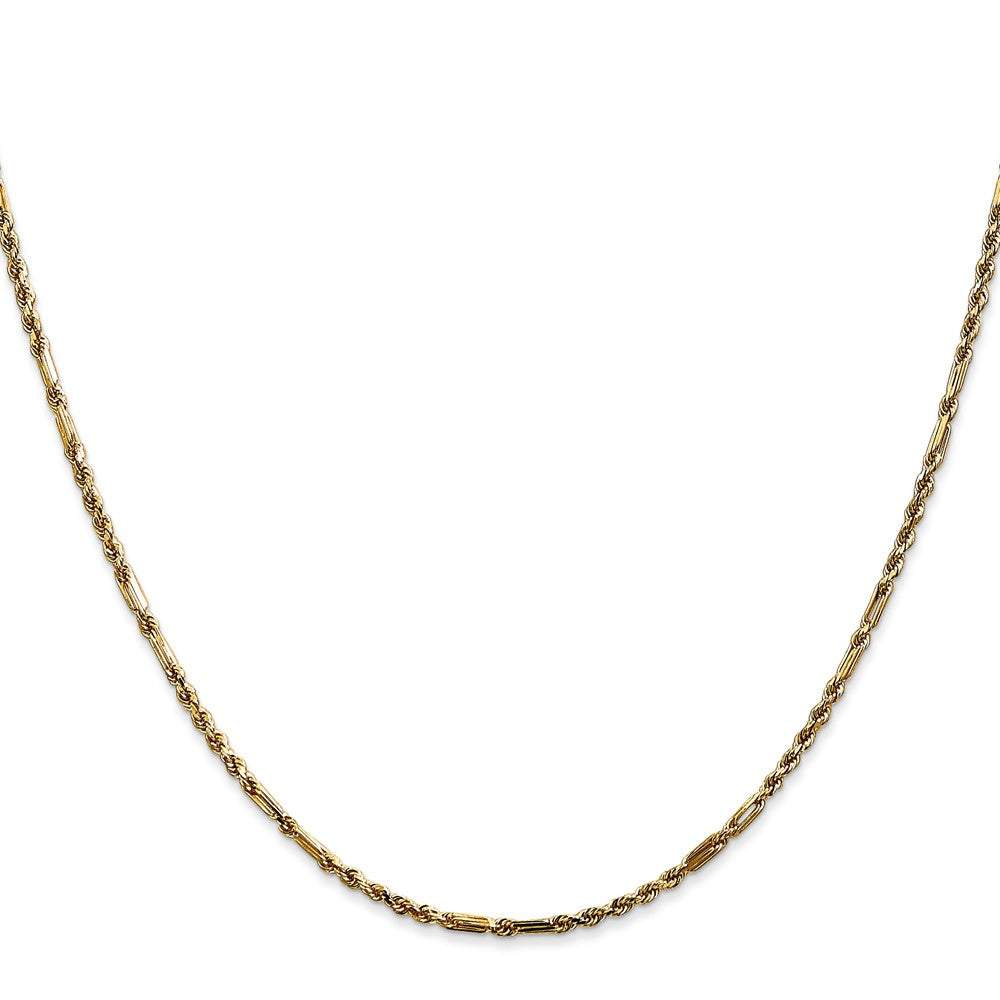 14K 16 inch  1.8mm Diamond-cut Milano Rope with Lobster Clasp Chain