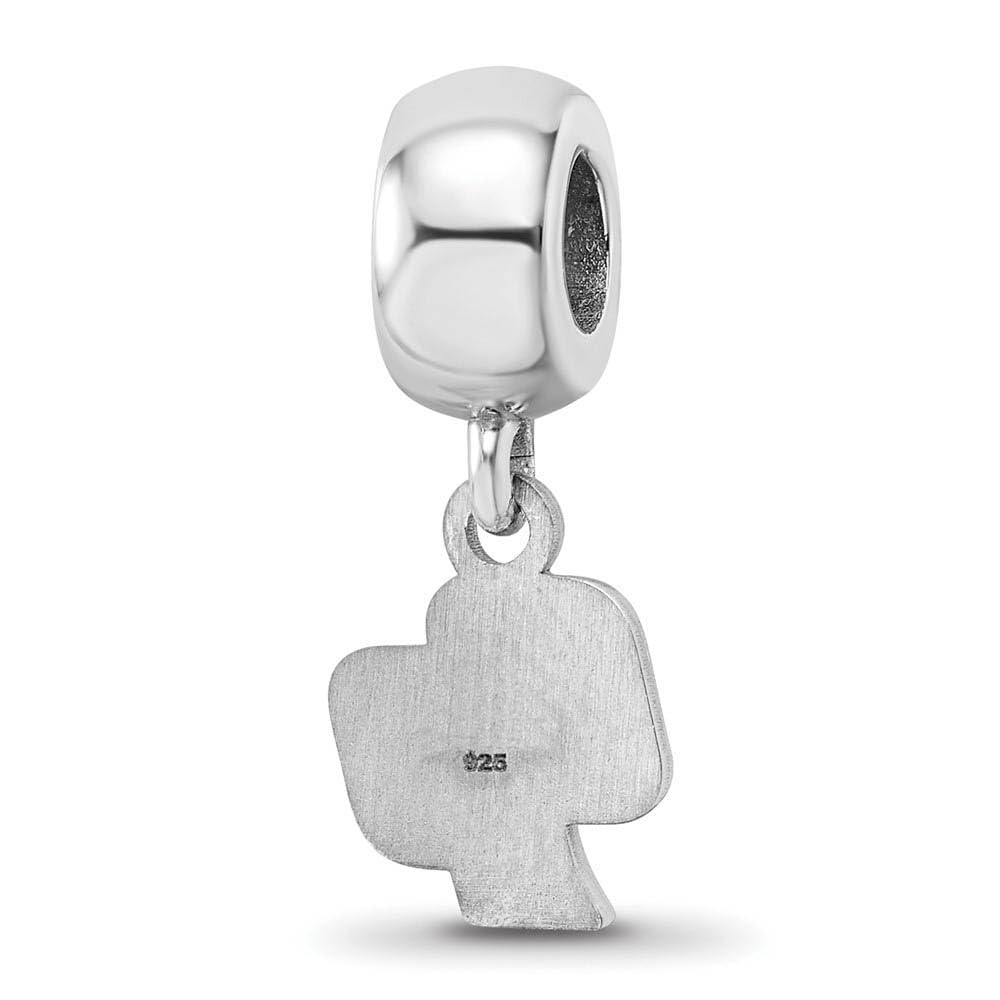Sterling Silver Rhodium Plated California Poly State Dangle Bead Charm