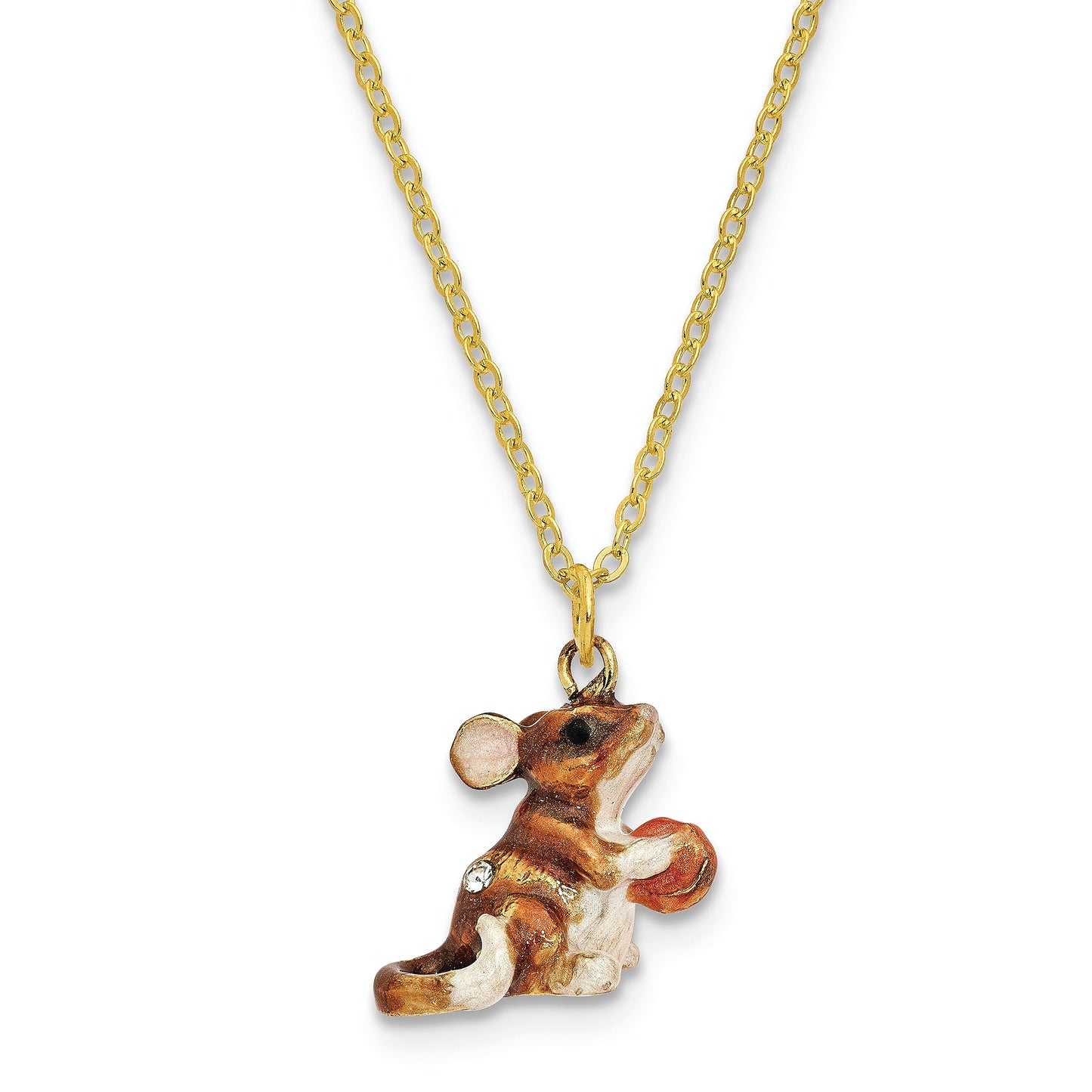 Jere Luxury Giftware Bejeweled SWEET WILLIAM Mouse & Cookie Pewter and Enamel Trinket Box and Matching Pendant Charm