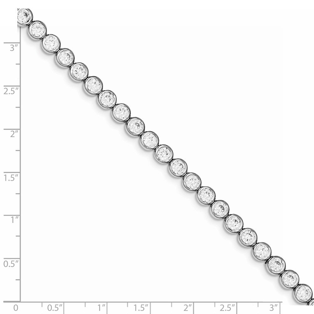 Sterling Silver Rhodium-plated CZ Tennis Bracelet 7.25 inches