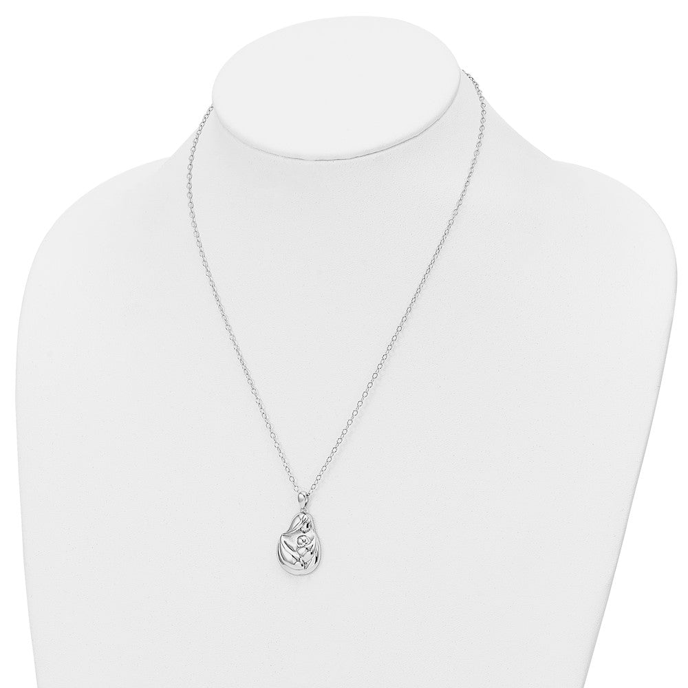 Sentimental Expressions Sterling Silver Rhodium-plated Mine To Keep Mom and Baby 18in Necklace 18 Inches