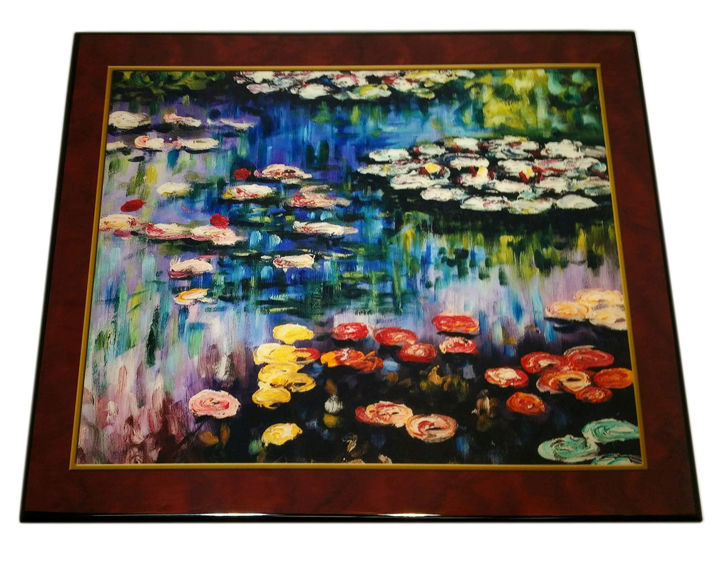 San Francisco Music Box Co. Monet Water Lilies High Gloss Burlwood Finish (Plays Waltz of the Flowers) Wooden Music Box Q-GM22007