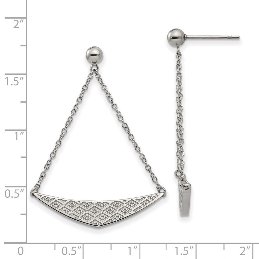 Stainless Steel Polished Post Dangle Earrings