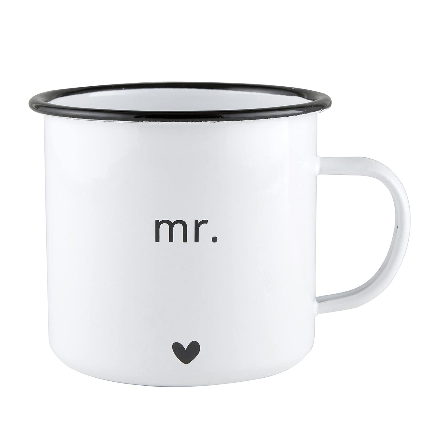 Santa Barbara Design Studio Wedding Enamelware Coffee Mugs, Set of 2, Mr. and Mrs