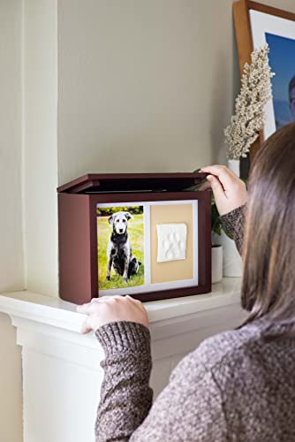 Pearhead Pet Photo Memory Box and Impression Kit for Dog or Cat Paw Print, Espresso