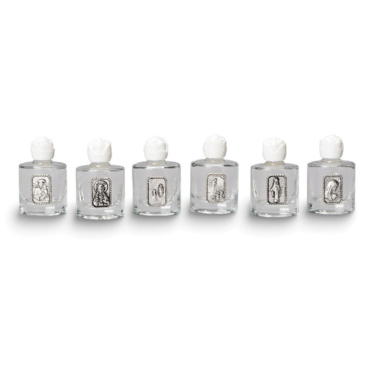 Six Holy Water Glass Bottles Set