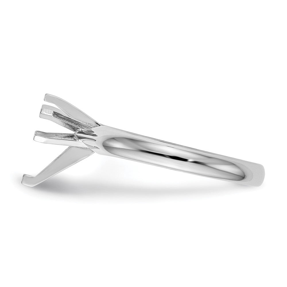 14k White Gold 3/4 carat Medium-Weight Comfort-Fit 6-Prong Tulip-Head Pear Solitaire Ring Mounting