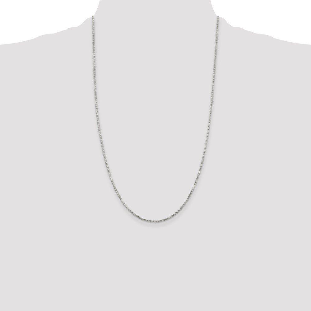 Sterling Silver 1.45mm Diamond-cut Round Spiga Chain 26 Inches