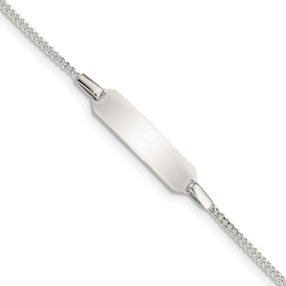 Sterling Silver Childrens 5in Plus 1in EXT ID Curb Link Bracelet 5 inches