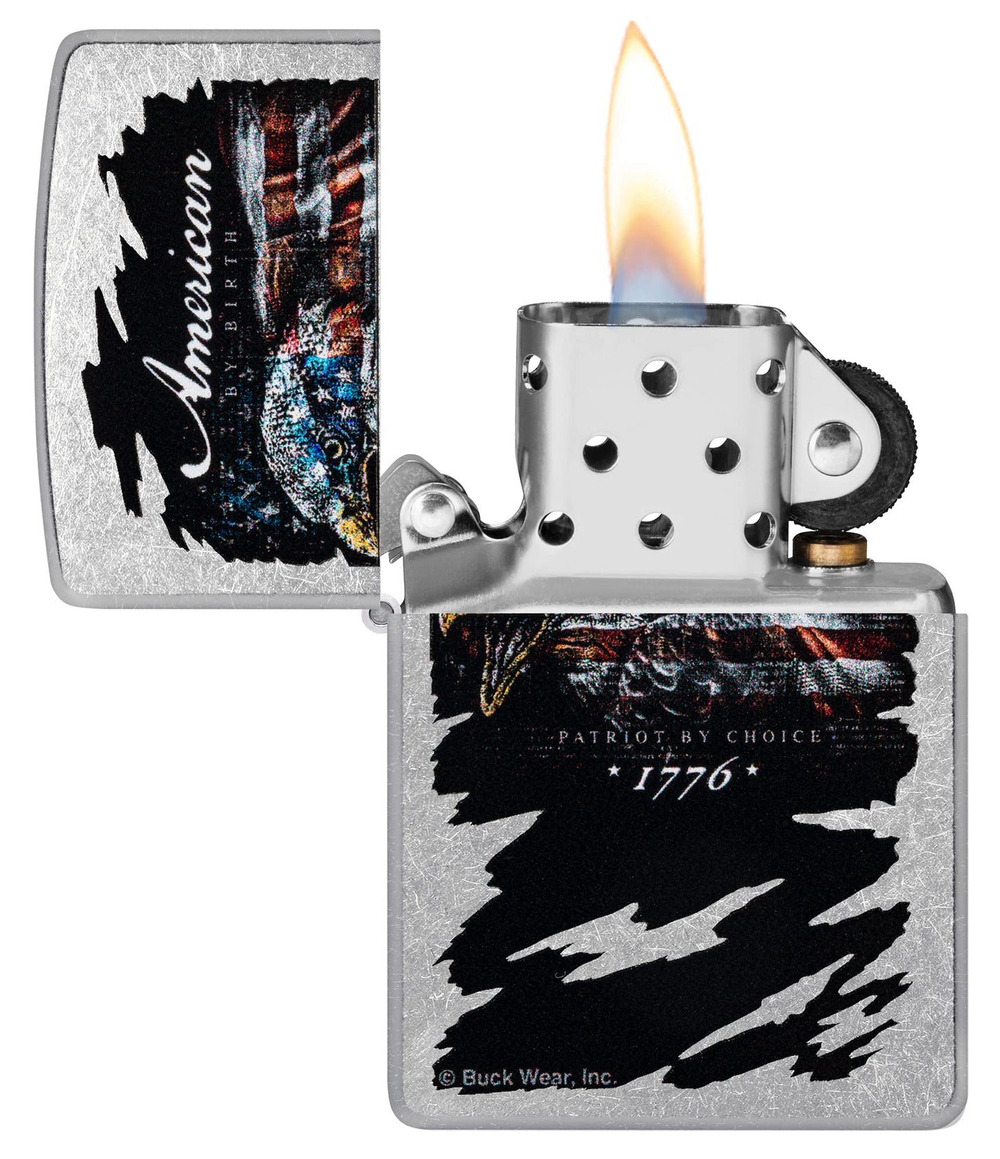 Pro-Cut ZIP-48633 2024 Zippo Buck Wear Eagle Dotted Street Chrome Lighter