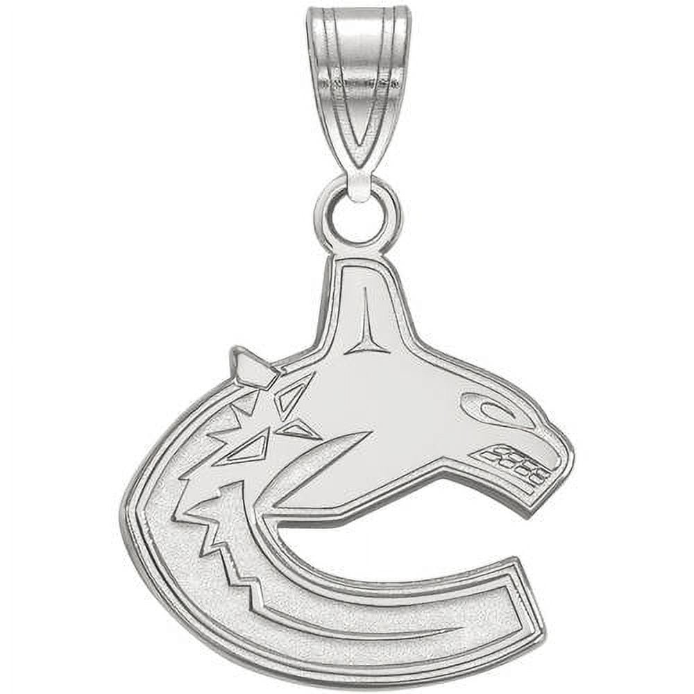 LogoArt Sterling Silver Rhodium-plated NHL Vancouver Canucks Small Pendant