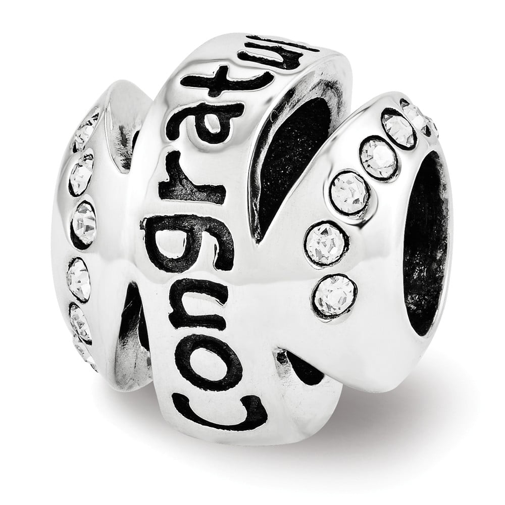 Sterling Silver Reflections Crytal Congratulations Bead
