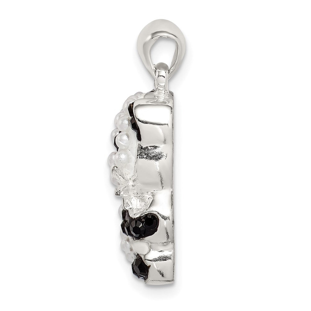 Sterling Silver Imitation Pearl & Preciosa Crystal Panda Pendant