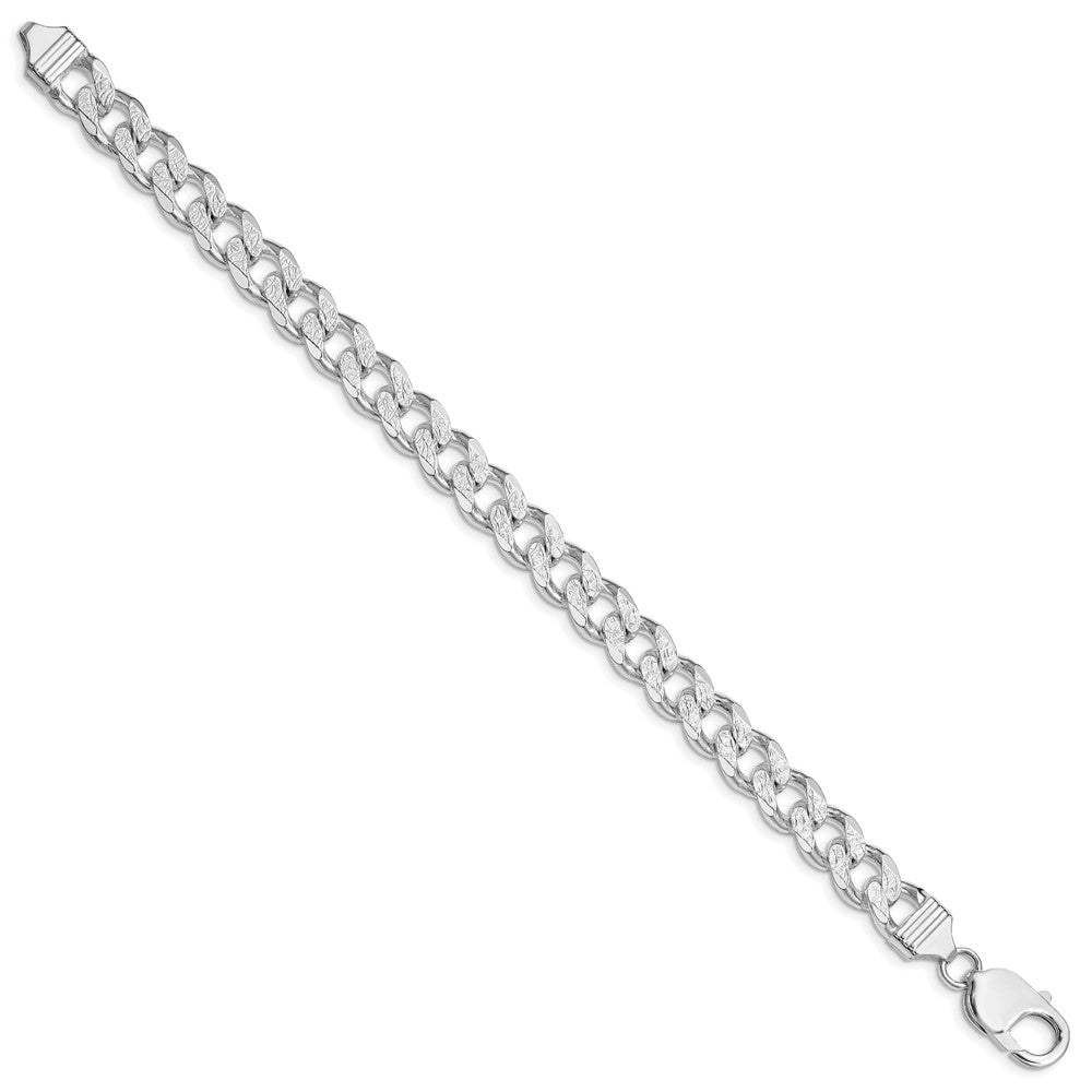 Sterling Silver Rhodium-plated 9.3mm Pav‚ Curb Chain