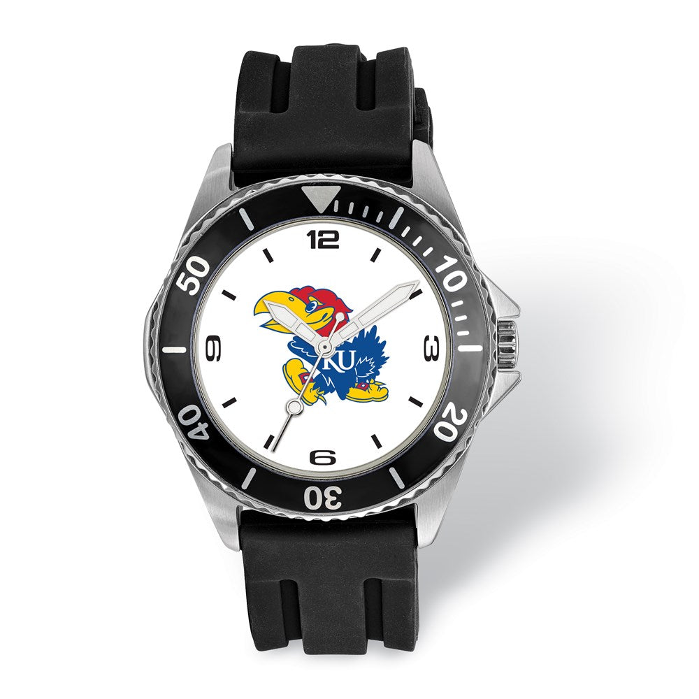 LogoArt University of Kansas Collegiate Gents Silicone Strap Quartz Watch QUKS169