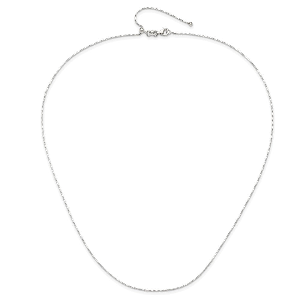 Sterling Silver Polished Adjustable Necklace 24 Inches