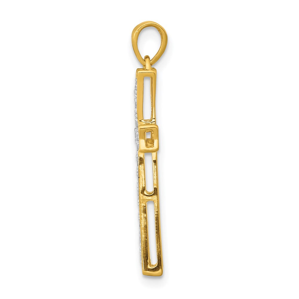 14k 1/5 carat Lab Grown Diamond VS/SI+ G+ Cross Pendant