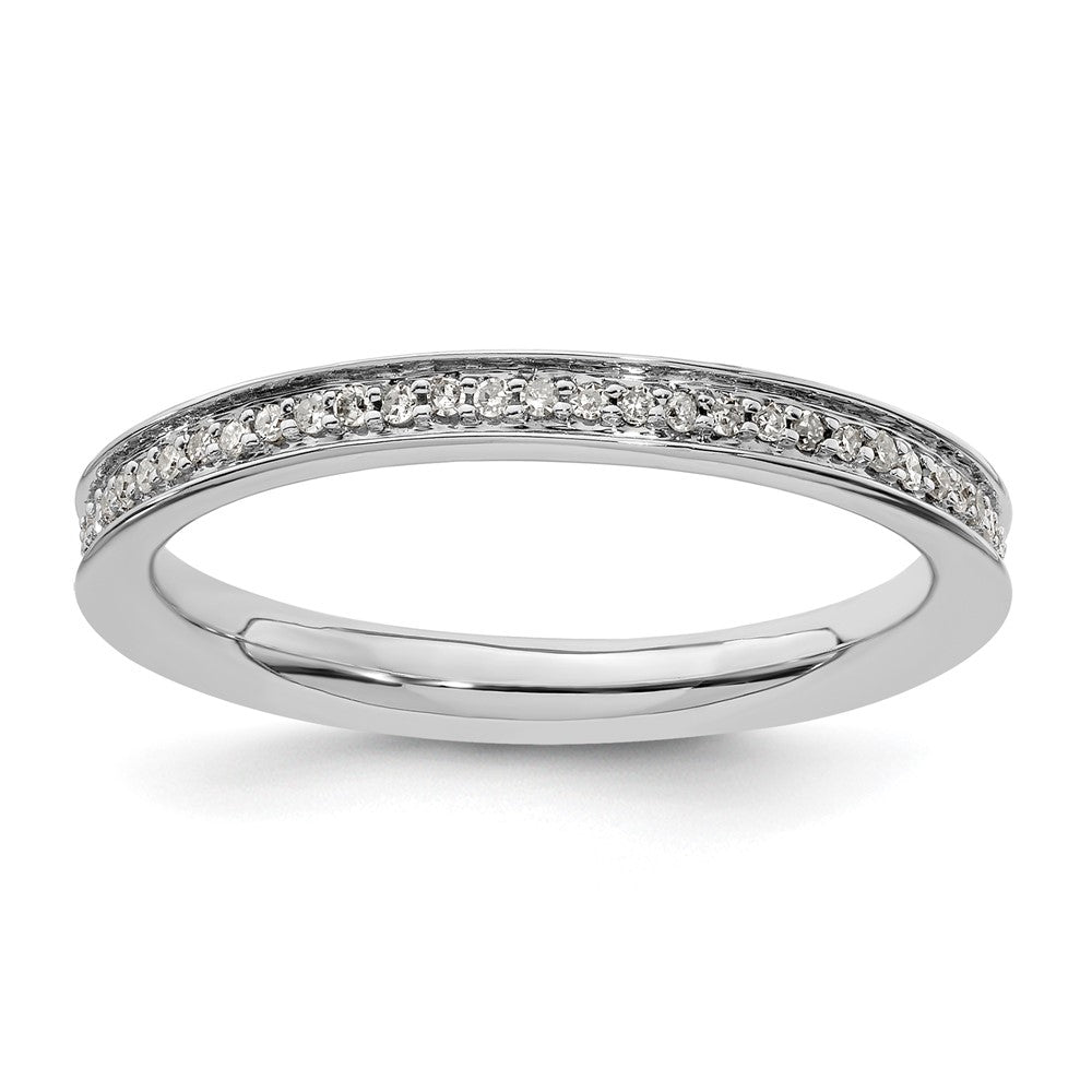 Sterling Silver Stackable Expressions & Diamonds Polished Ring Size -6