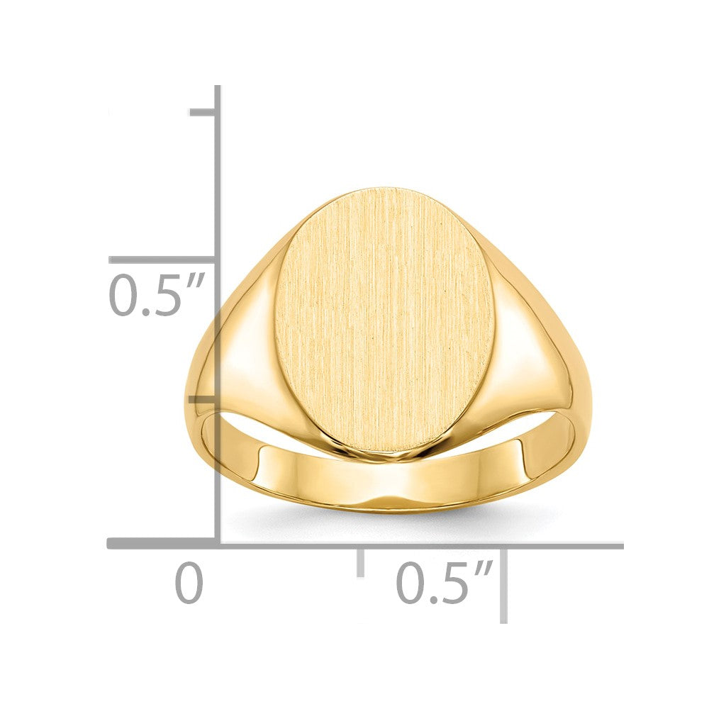 10k 14.0x10.0mm Closed Back Signet Ring Size 6.75