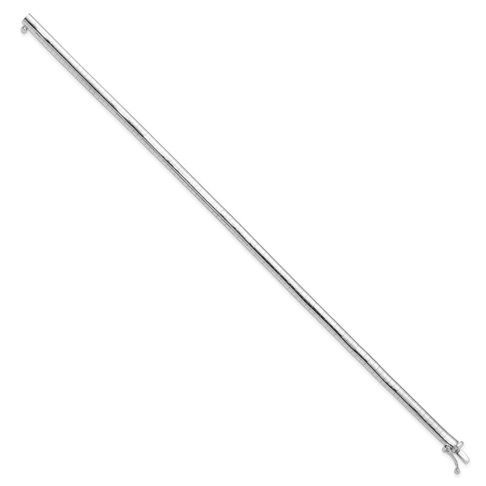 14K White Gold 4mm Domed 7 inch Omega Bracelet 7  inches