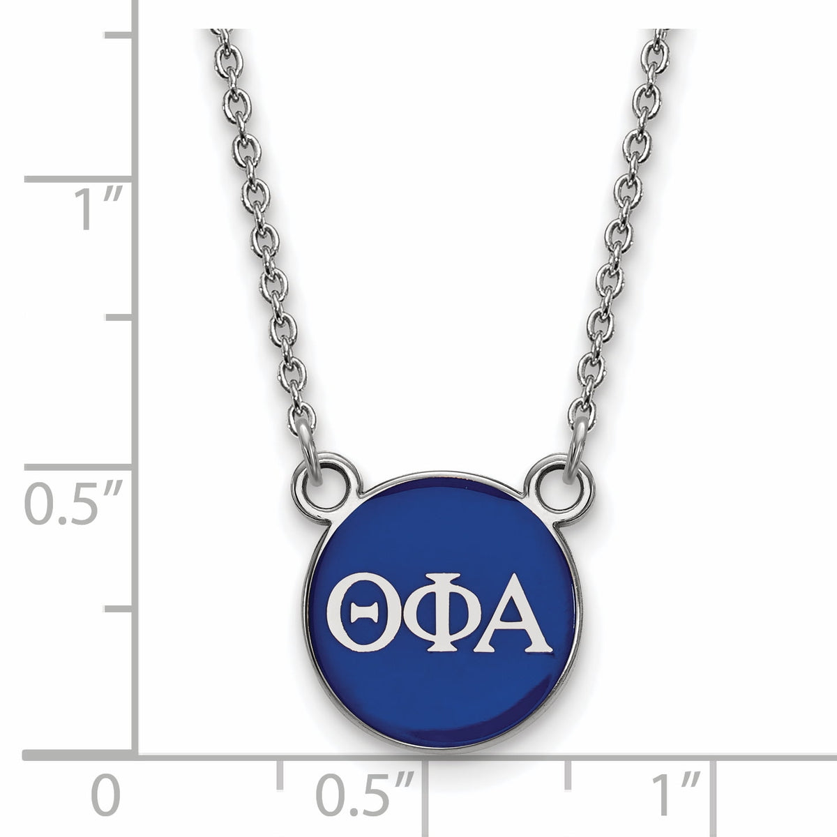 Sterling Silver 18in Official Licensed Greek Sororities Theta Phi Alpha (???) XS Enamel Pendant w/Necklace