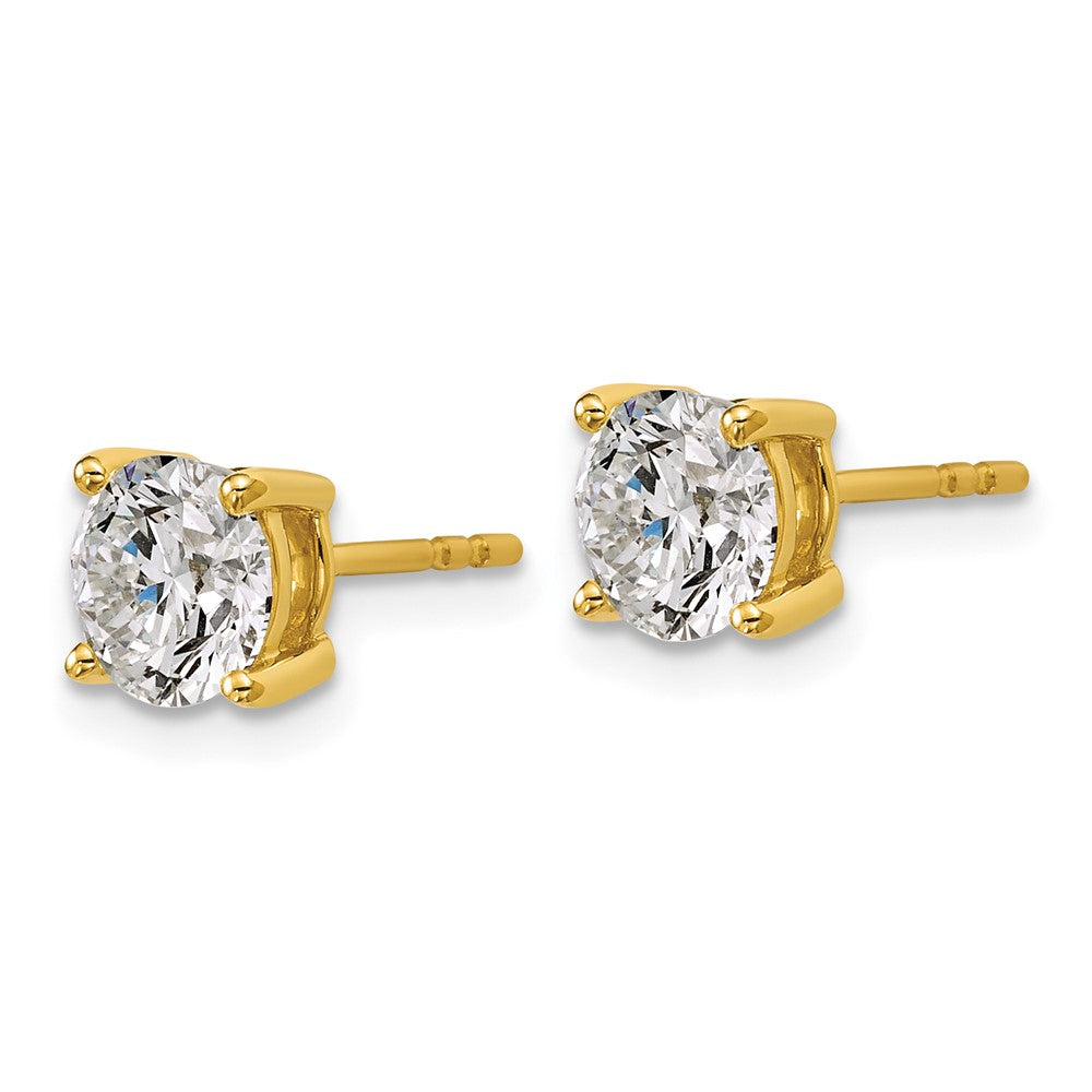 14k Yellow Gold 2 ctw Lab Grown Diamond VS/SI+ G+ Round 4 Prong Heavy Wt. Stud Earrings