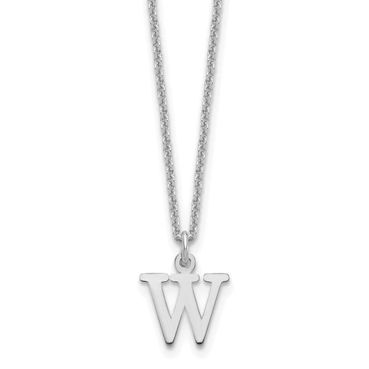 10KW Cutout Letter W Initial Necklace