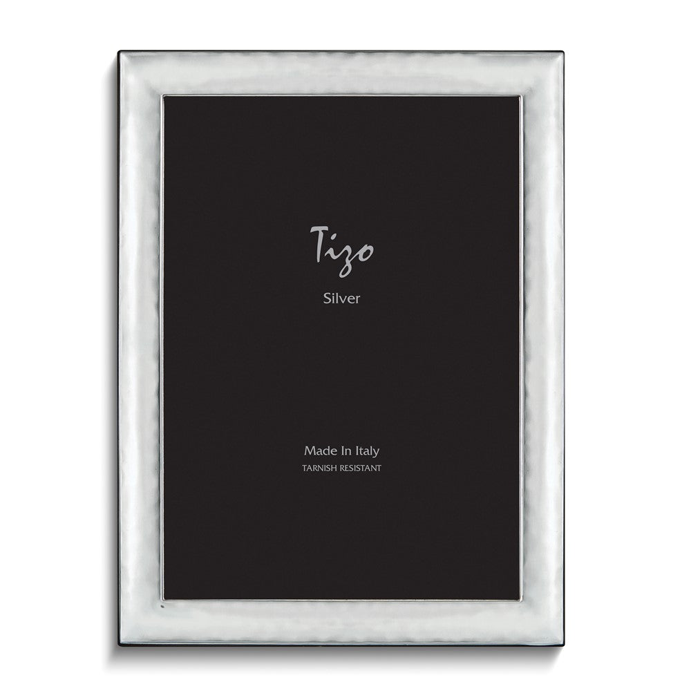Silver-plated Hammered Rounded 5x7 Frame