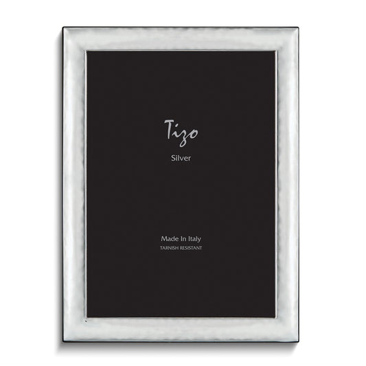 Silver-plated Hammered Rounded 5x7 Frame