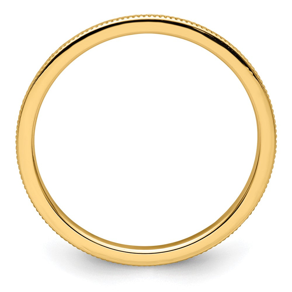 10K Yellow Gold 1.2mm Milgrain Stackable Band Size 5