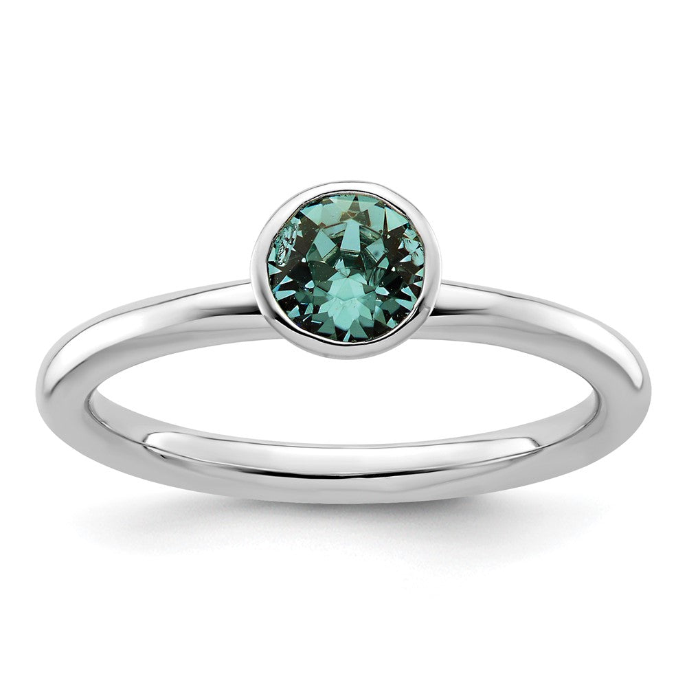 Sterling Silver Stackable Expressions High 5mm December Crystal Ring Size -10