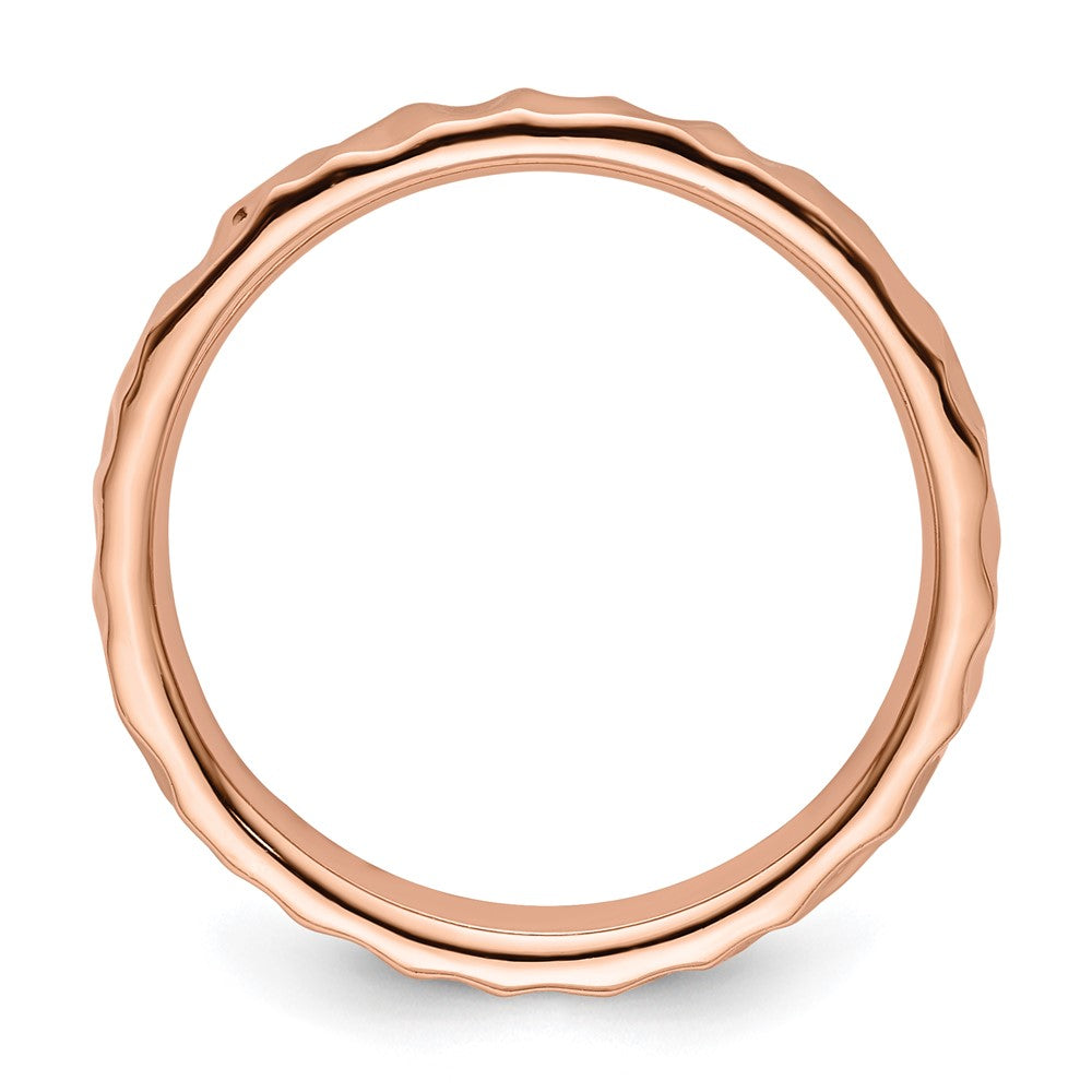 Sterling Silver Stackable Expressions Pink-plated Ring Size -8