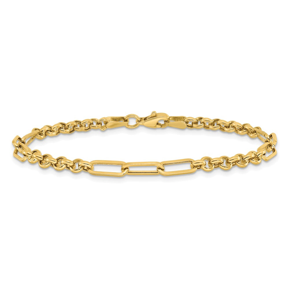14K Polished Fancy Link Bracelet 7.5  inches