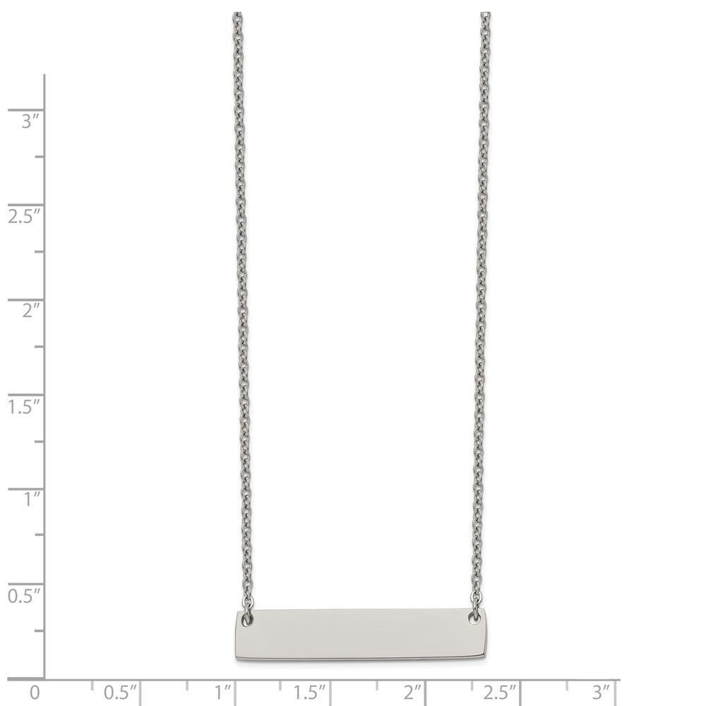 Titanium Polished Bar w/2in ext 19.5in Necklace